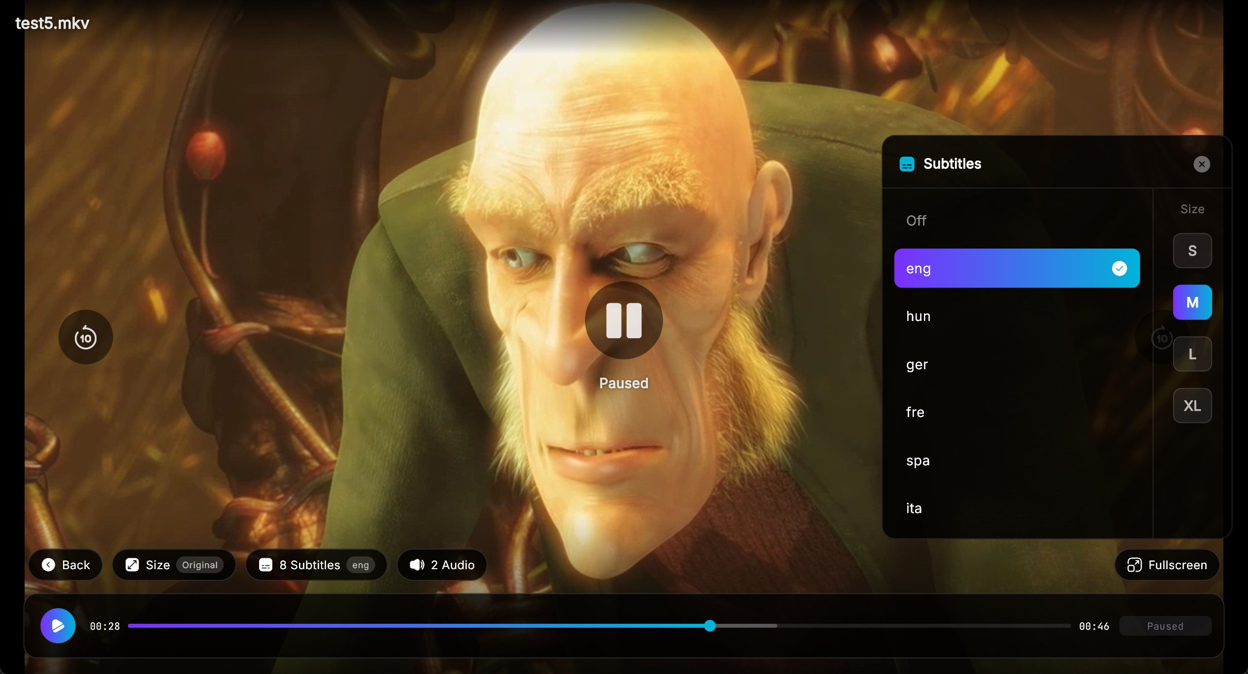 Vexo Player multi audio and subtitles